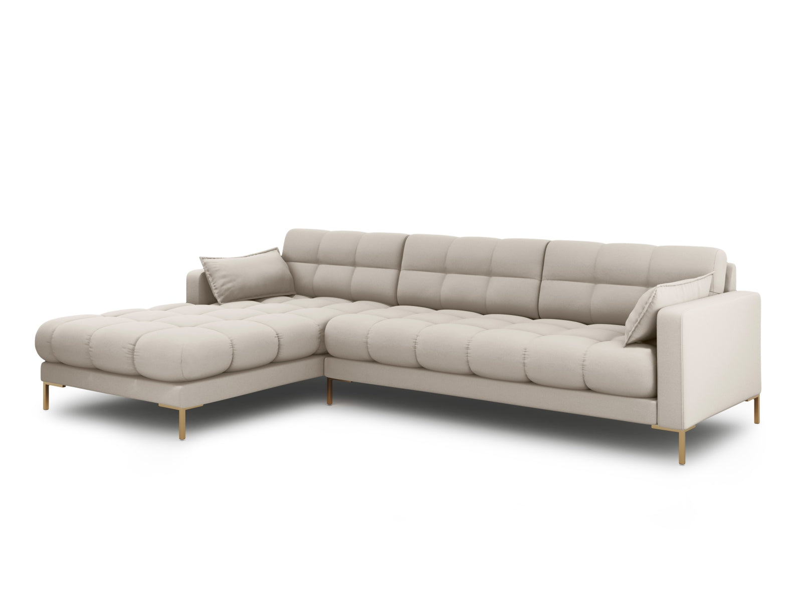 Mamaia Ecksofa links 5 Sitzer in Beige/Gold präsentiert im Onlineshop von KAQTU Design AG. Ecksofa links ist von Micadoni