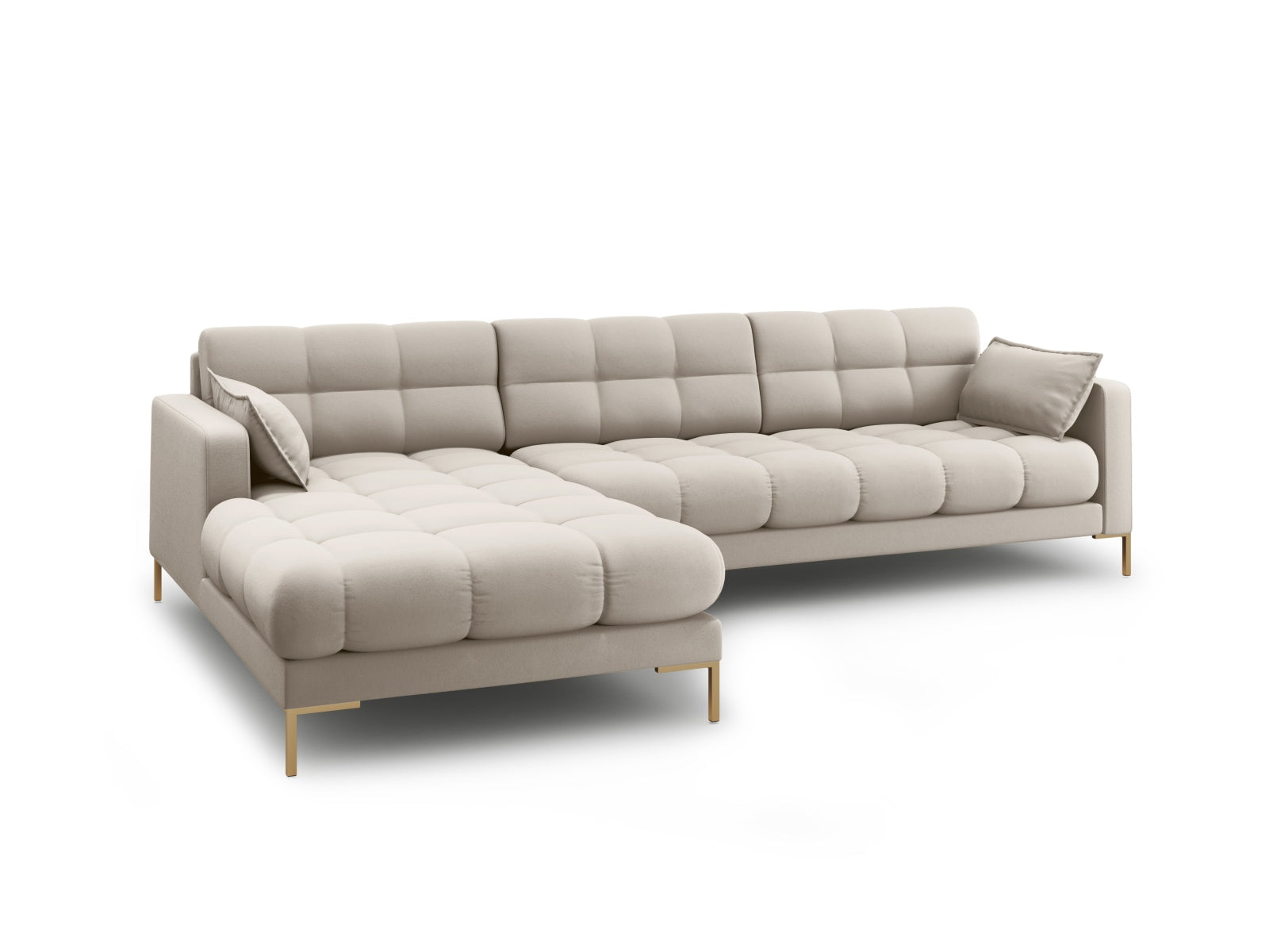 Mamaia Ecksofa links 5 Sitzer in Beige/Gold präsentiert im Onlineshop von KAQTU Design AG. Ecksofa links ist von Micadoni