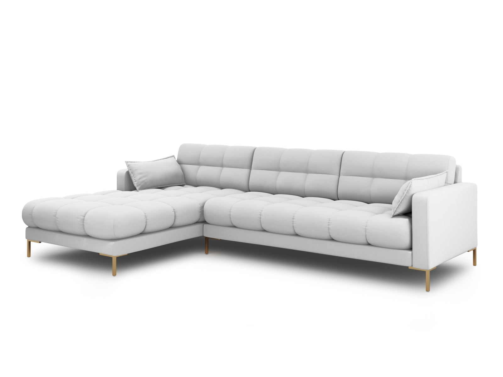 Mamaia Ecksofa links 5 Sitzer in Light Grey/Gold präsentiert im Onlineshop von KAQTU Design AG. Ecksofa links ist von Micadoni