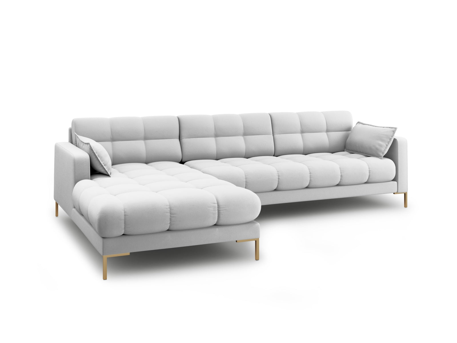 Mamaia Ecksofa links 5 Sitzer in Light Grey/Gold präsentiert im Onlineshop von KAQTU Design AG. Ecksofa links ist von Micadoni