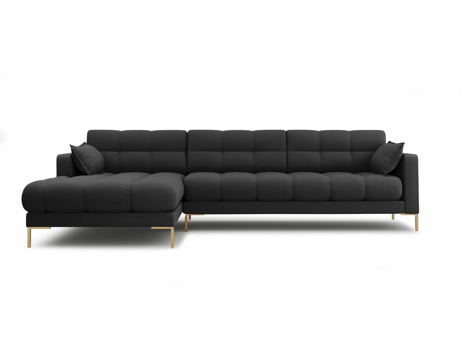 Mamaia Ecksofa links 5 Sitzer in Dark Grey/Gold präsentiert im Onlineshop von KAQTU Design AG. Ecksofa links ist von Micadoni