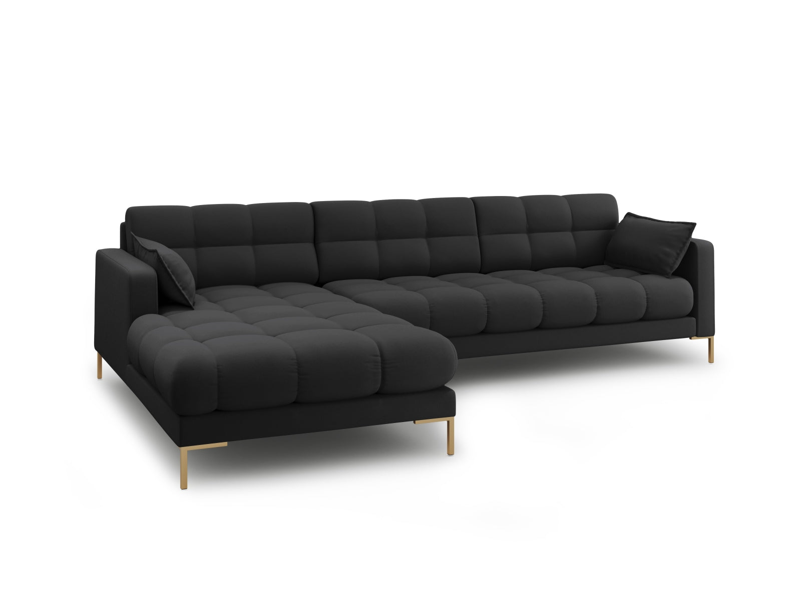 Mamaia Ecksofa links 5 Sitzer in Dark Grey/Gold präsentiert im Onlineshop von KAQTU Design AG. Ecksofa links ist von Micadoni
