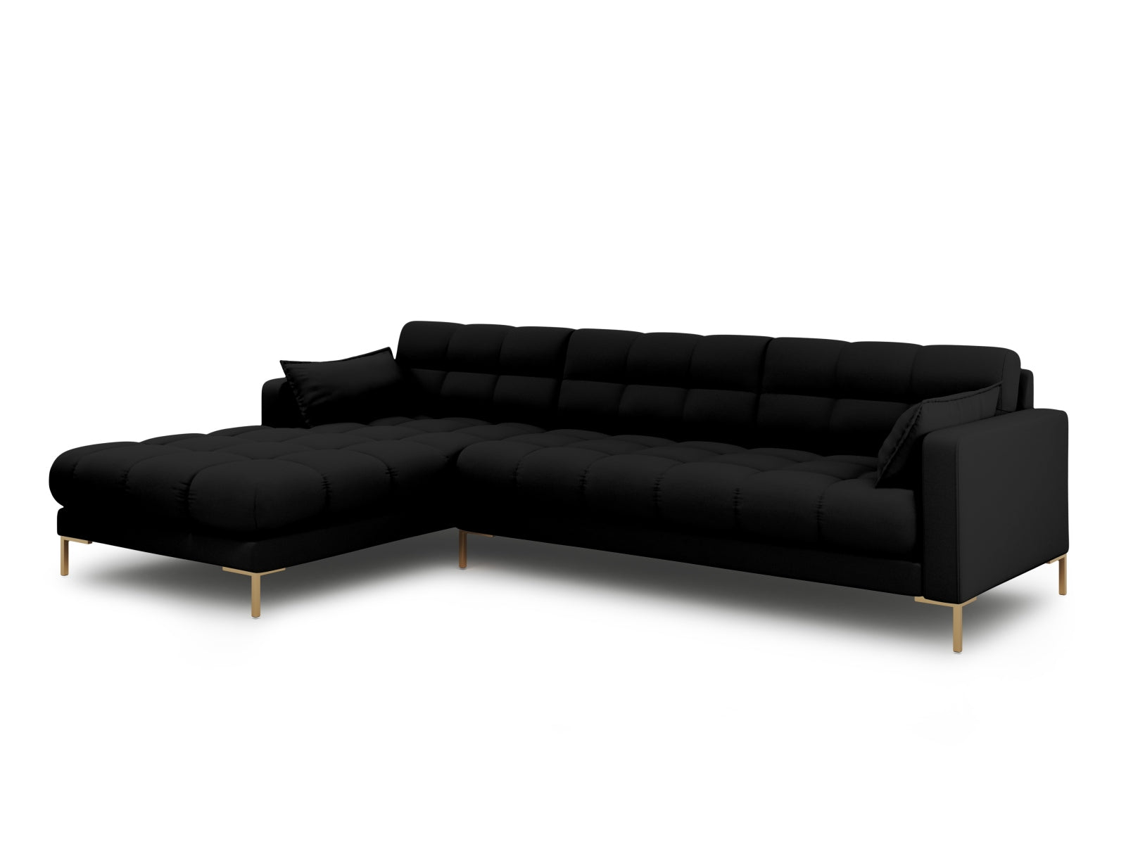 Mamaia Ecksofa links 5 Sitzer in Black/Gold präsentiert im Onlineshop von KAQTU Design AG. Ecksofa links ist von Micadoni