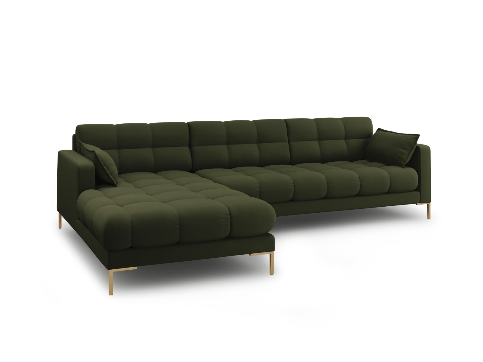 Mamaia Ecksofa links 5 Sitzer in Green/Gold präsentiert im Onlineshop von KAQTU Design AG. Ecksofa links ist von Micadoni