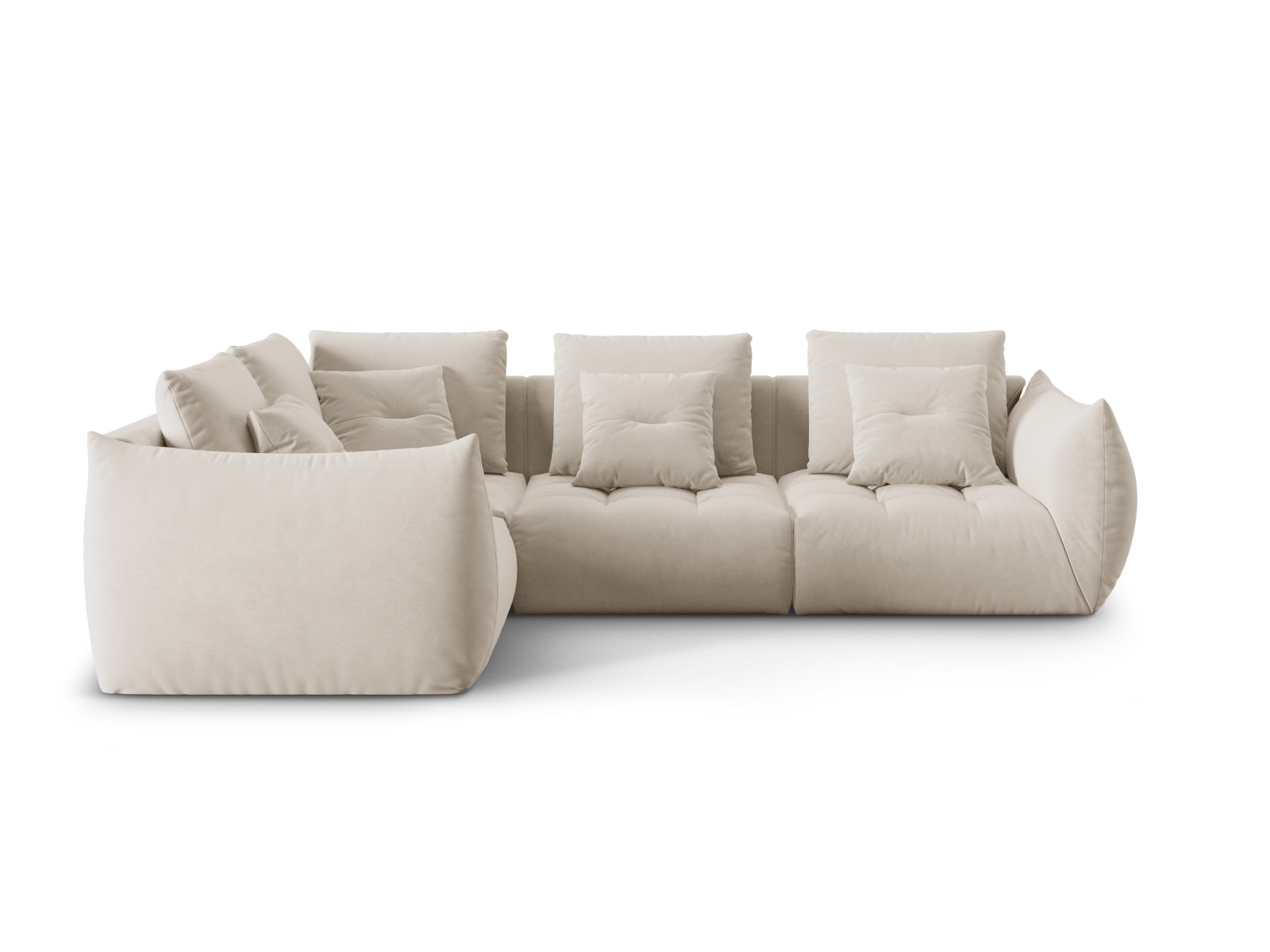 Bloom Velour Modular Ecksofa links 3 Sitzer in Ecru präsentiert im Onlineshop von KAQTU Design AG. Ecksofa links ist von Micadoni