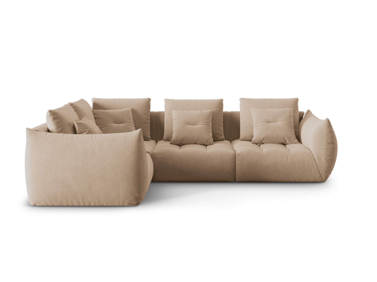 Bloom Velour Modular Ecksofa links 3 Sitzer in Sand präsentiert im Onlineshop von KAQTU Design AG. Ecksofa links ist von Micadoni
