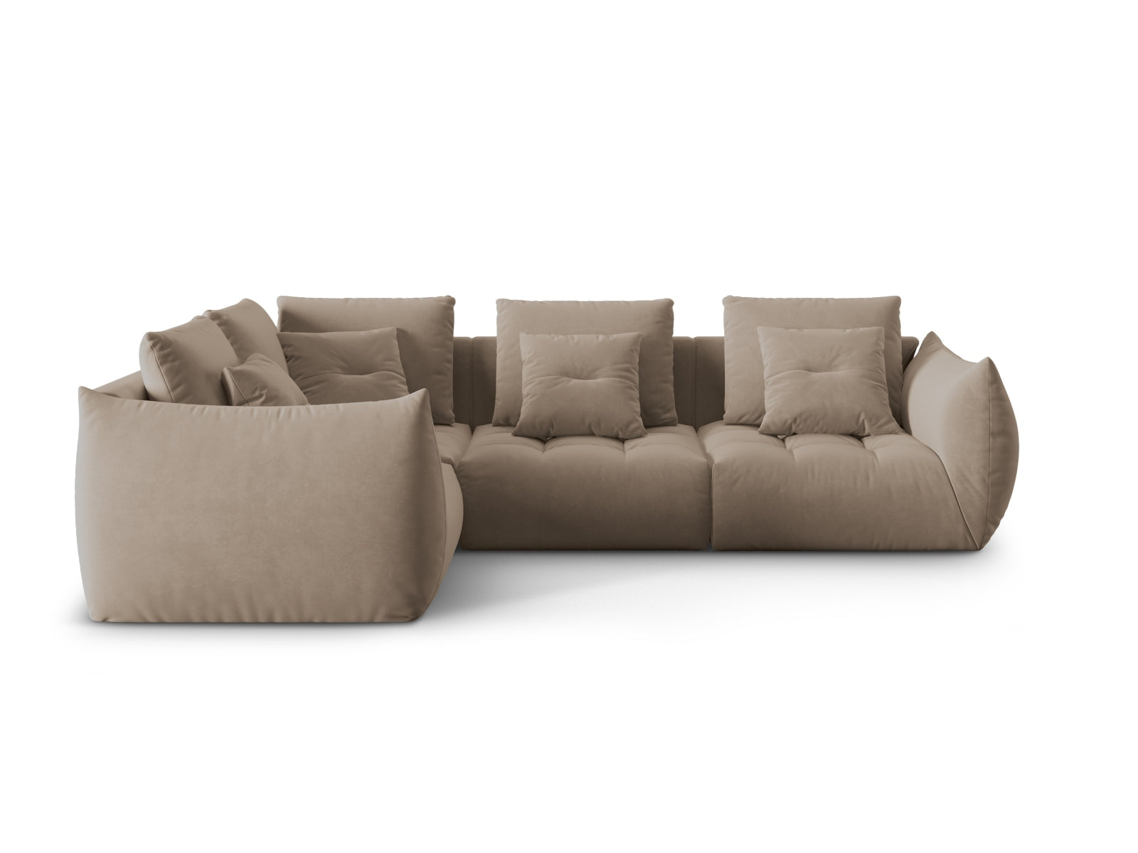 Bloom Velour Modular Ecksofa links 3 Sitzer in Light Brown präsentiert im Onlineshop von KAQTU Design AG. Ecksofa links ist von Micadoni
