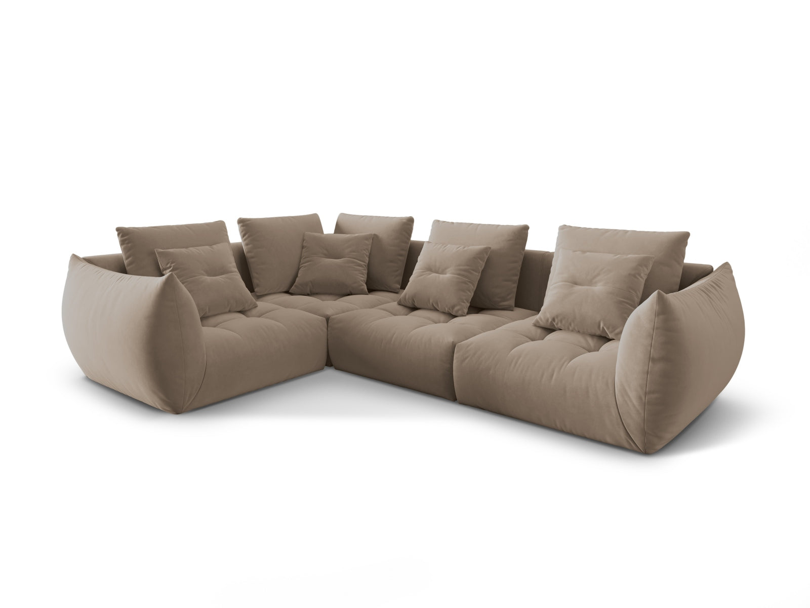 Entdecken Sie das elegante Bloom Velour Modular Ecksofa links von Micadoni – ein 3-Sitzer im trendigen Boho-Stil, ideal für Ihr Zuhause. Wählen Sie aus zahlreichen Farben!