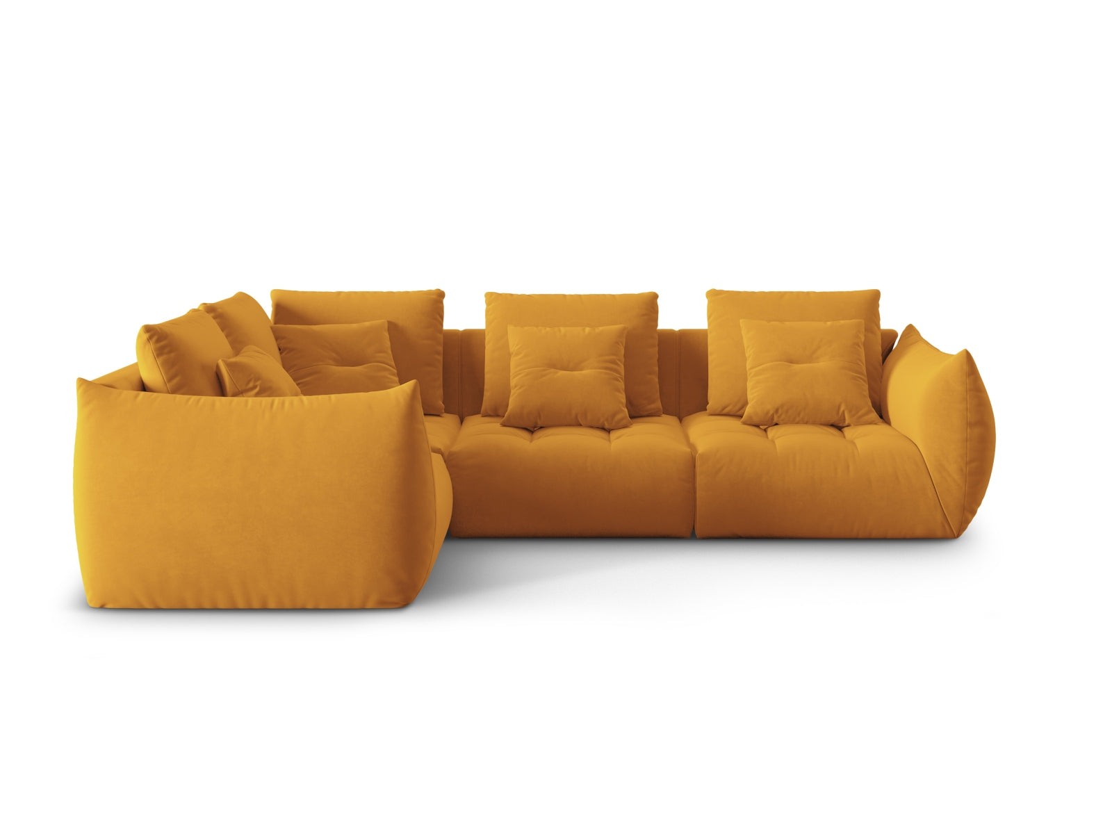 Bloom Velour Modular Ecksofa links 3 Sitzer in Yellow präsentiert im Onlineshop von KAQTU Design AG. Ecksofa links ist von Micadoni