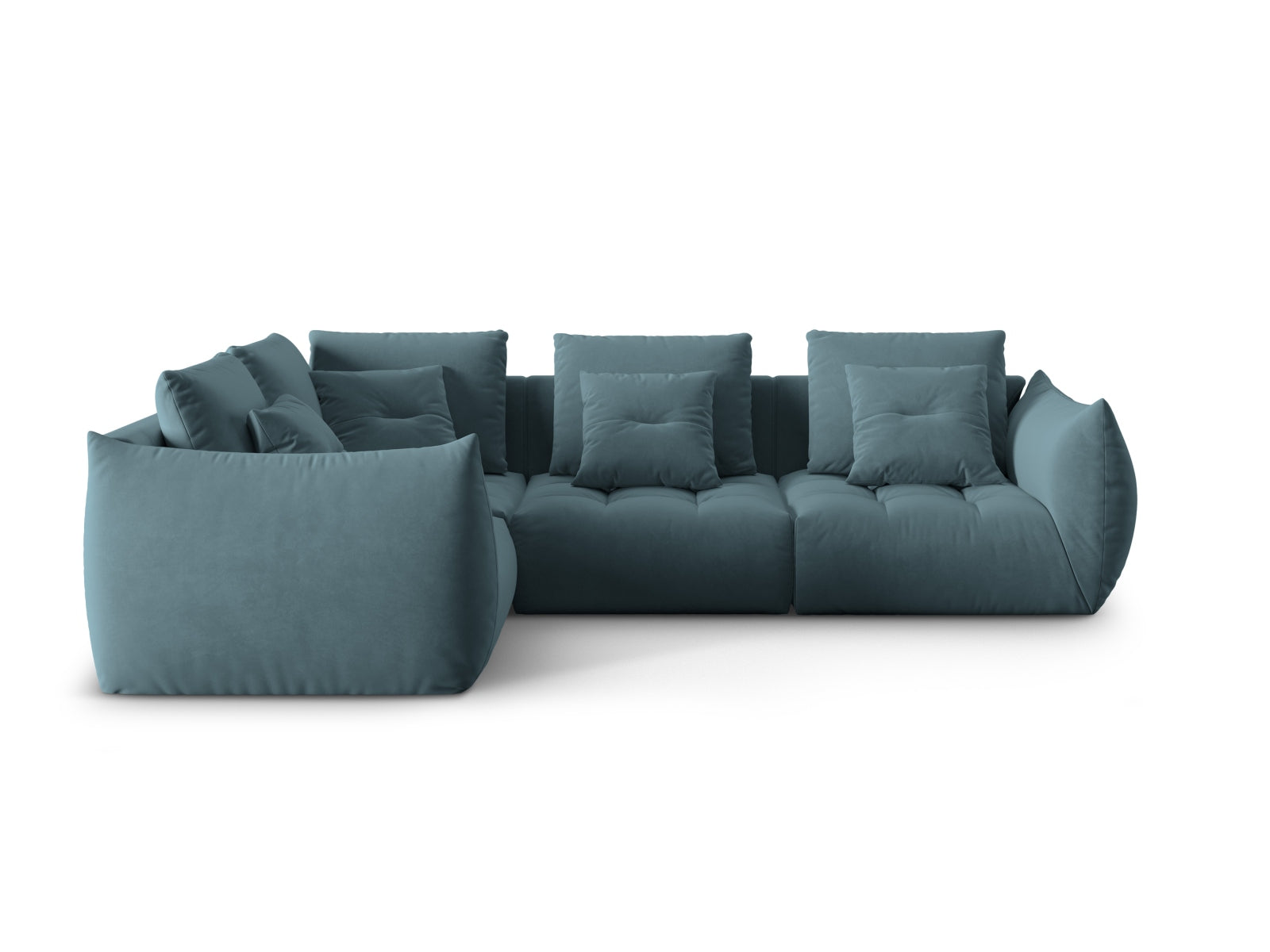 Bloom Velour Modular Ecksofa links 3 Sitzer in Pastel Blue präsentiert im Onlineshop von KAQTU Design AG. Ecksofa links ist von Micadoni