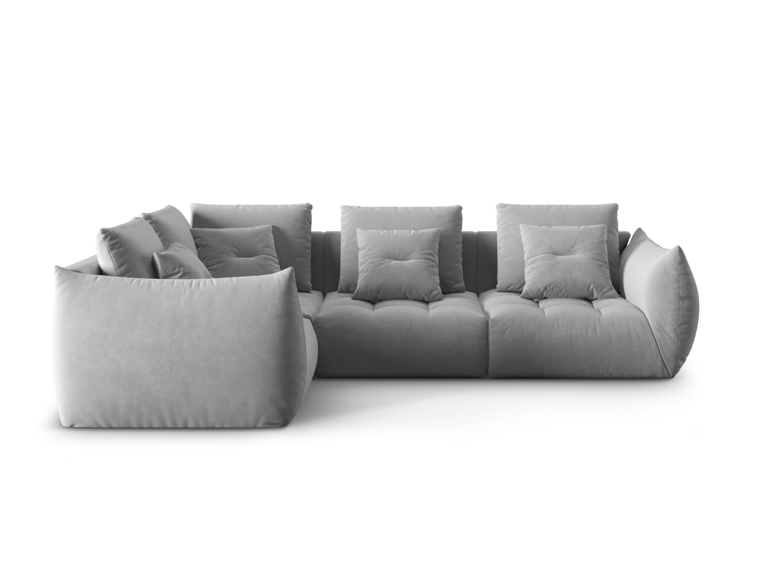 Bloom Velour Modular Ecksofa links 3 Sitzer in Grey präsentiert im Onlineshop von KAQTU Design AG. Ecksofa links ist von Micadoni