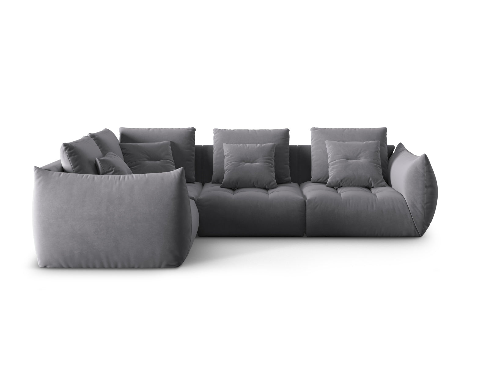 Bloom Velour Modular Ecksofa links 3 Sitzer in Dark Grey präsentiert im Onlineshop von KAQTU Design AG. Ecksofa links ist von Micadoni