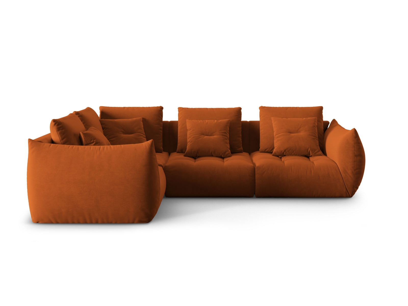Bloom Velour Modular Ecksofa links 3 Sitzer in Terracotta präsentiert im Onlineshop von KAQTU Design AG. Ecksofa links ist von Micadoni