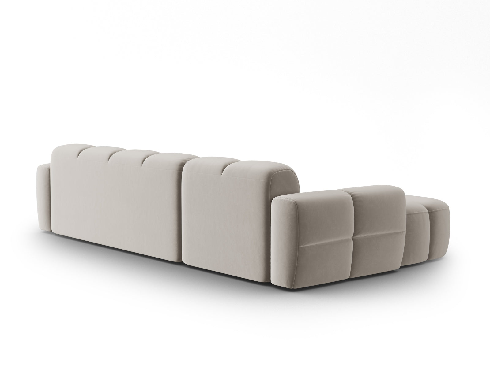 Lisa Velour links Ecksofa 4 Sitzer in Light Beige präsentiert im Onlineshop von KAQTU Design AG. Ecksofa links ist von Micadoni
