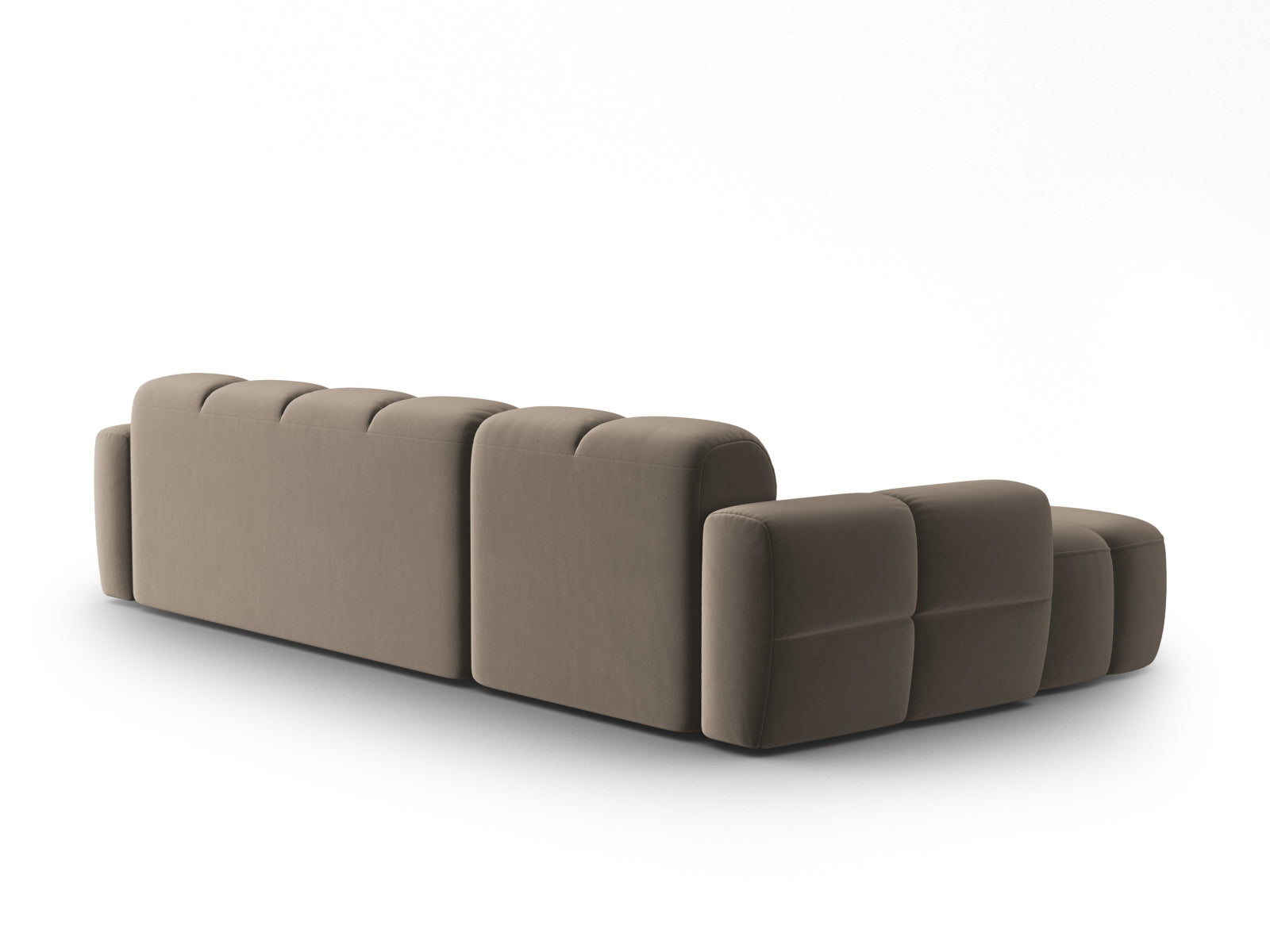 Lisa Velour links Ecksofa 4 Sitzer in Light Brown präsentiert im Onlineshop von KAQTU Design AG. Ecksofa links ist von Micadoni