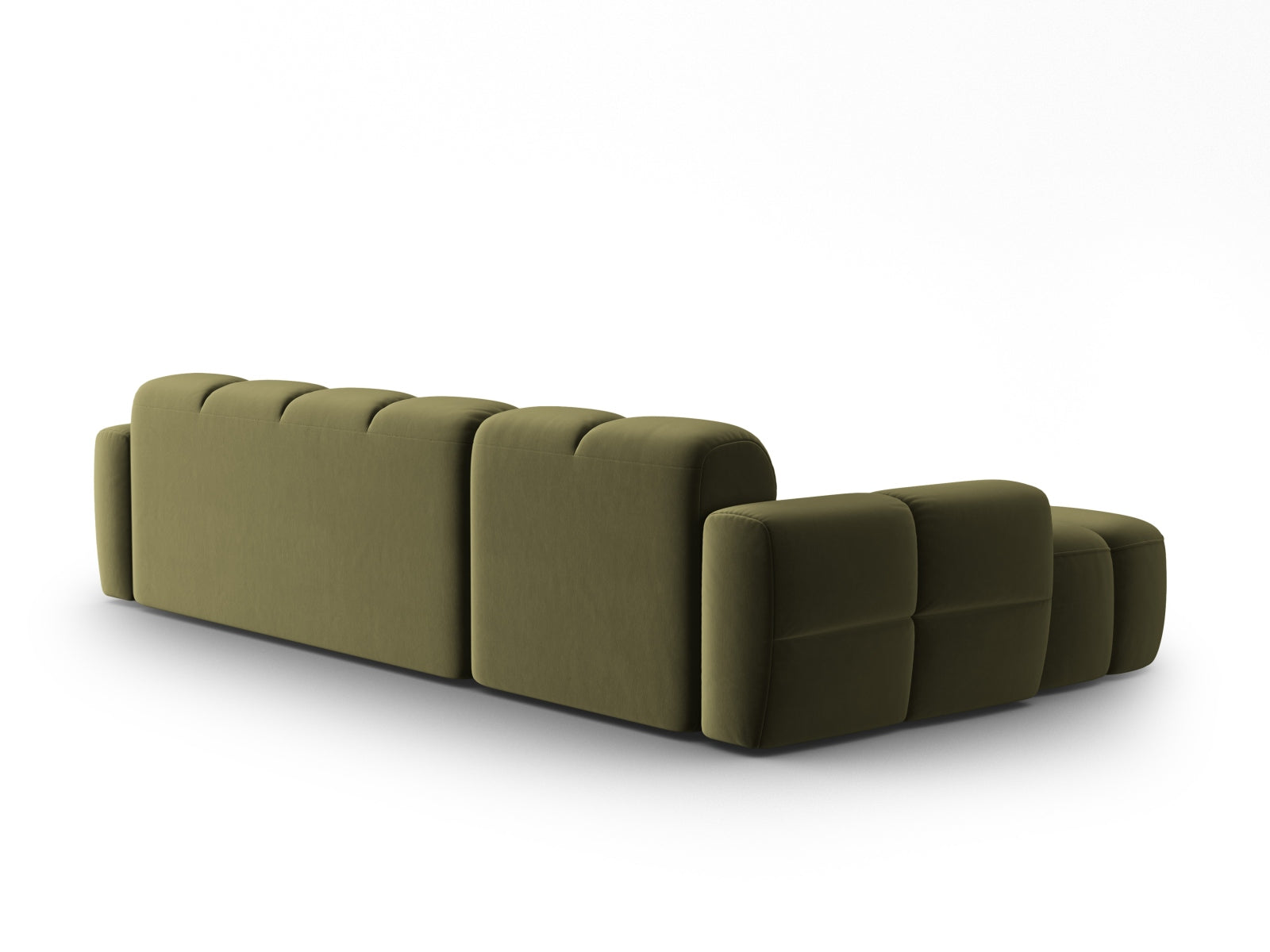Lisa Velour links Ecksofa 4 Sitzer in Light Green präsentiert im Onlineshop von KAQTU Design AG. Ecksofa links ist von Micadoni
