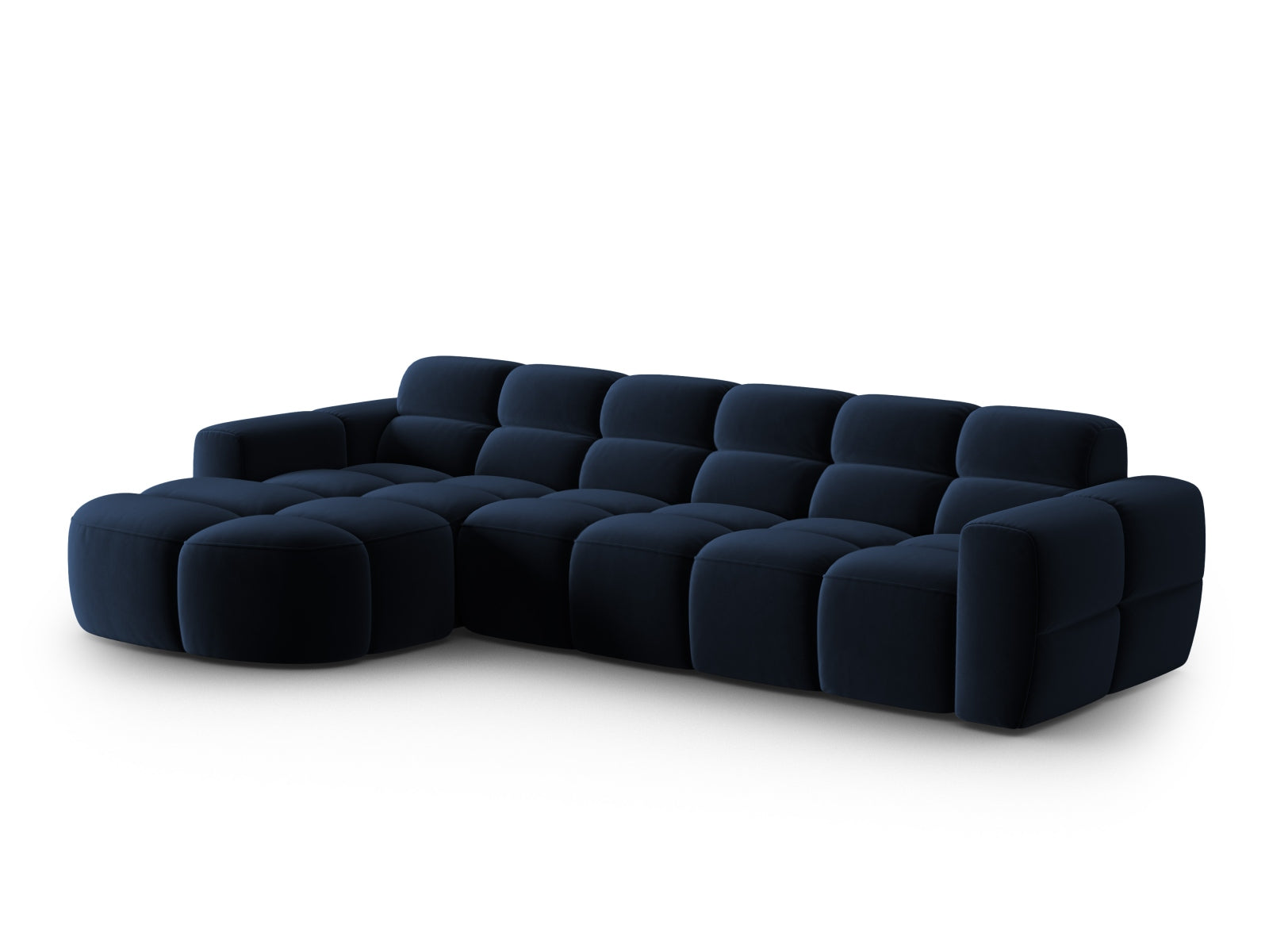 Lisa Velour links Ecksofa 4 Sitzer in Royal Blue präsentiert im Onlineshop von KAQTU Design AG. Ecksofa links ist von Micadoni