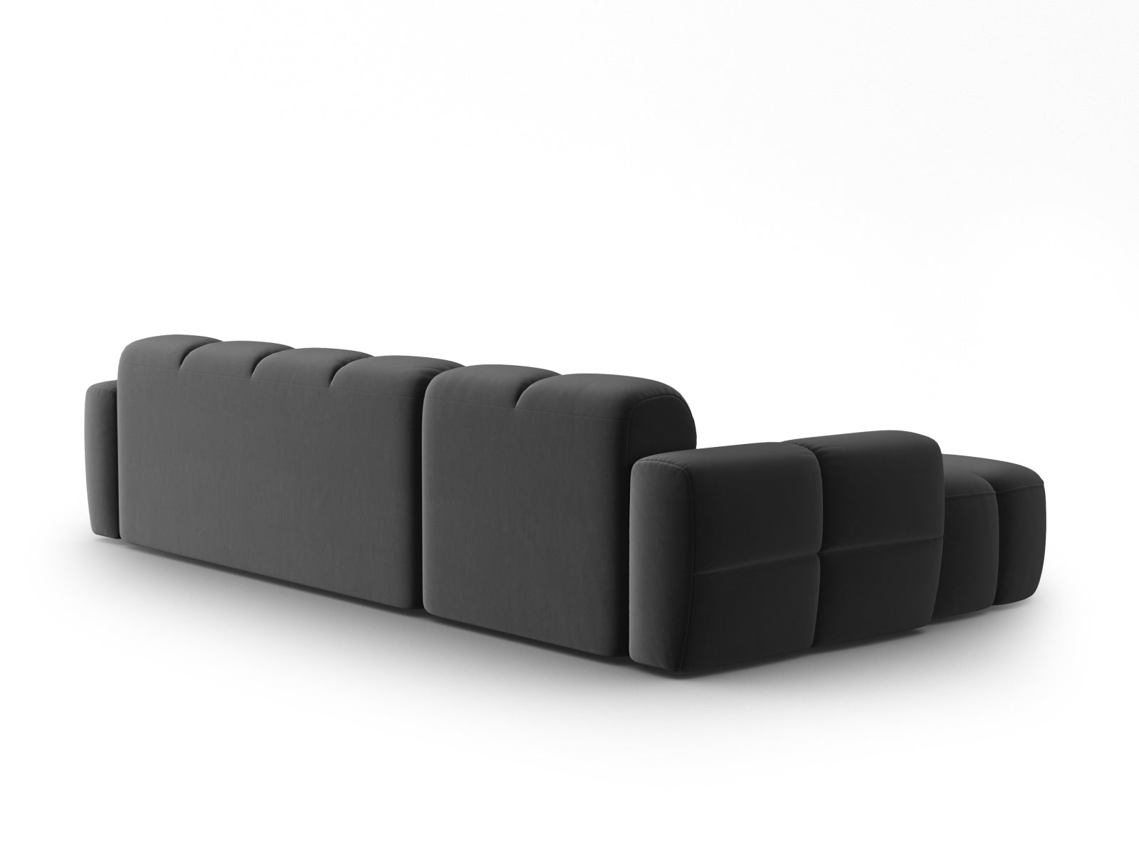 Lisa Velour links Ecksofa 4 Sitzer in Dark Grey präsentiert im Onlineshop von KAQTU Design AG. Ecksofa links ist von Micadoni
