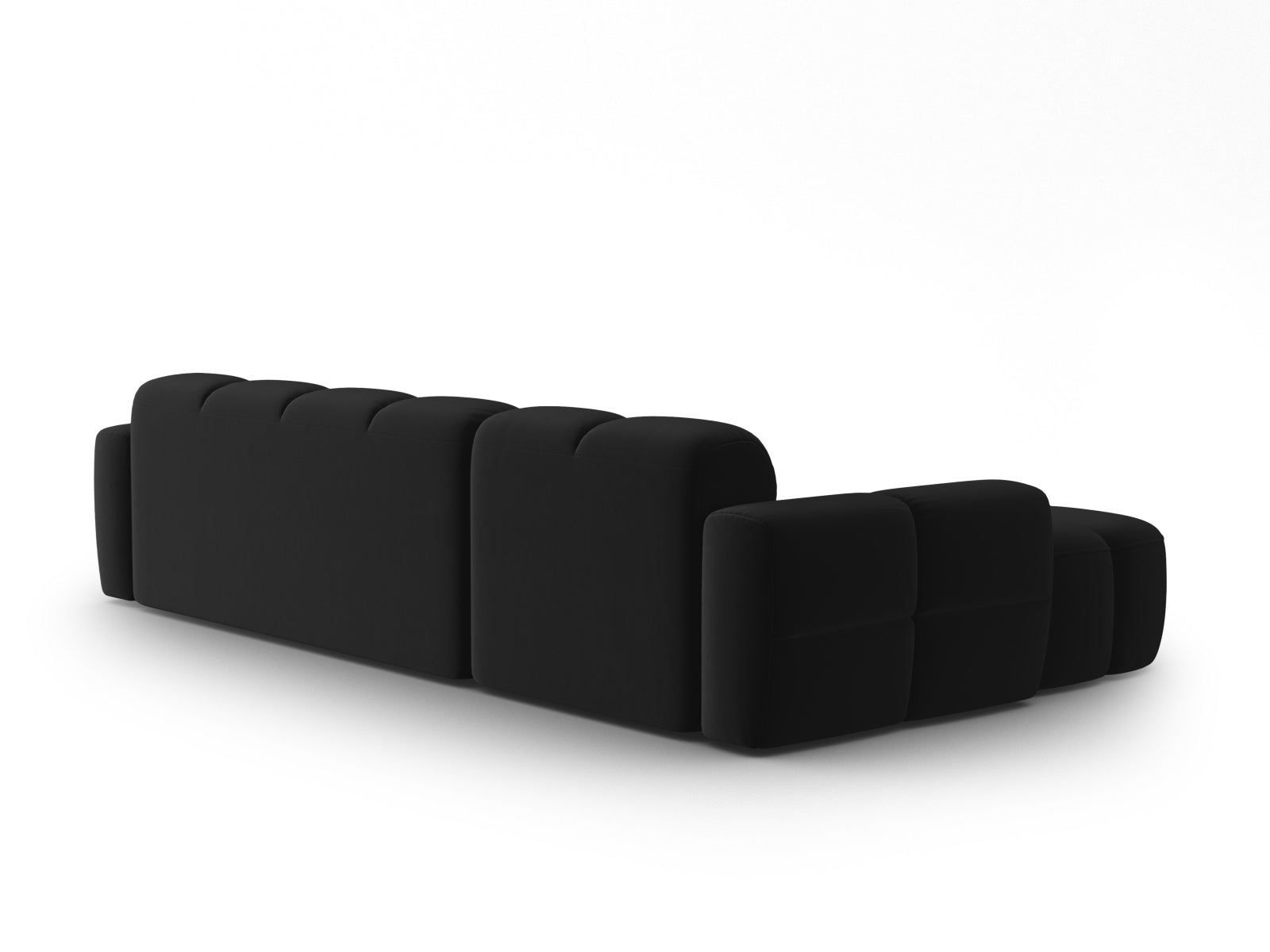 Lisa Velour links Ecksofa 4 Sitzer in Black präsentiert im Onlineshop von KAQTU Design AG. Ecksofa links ist von Micadoni