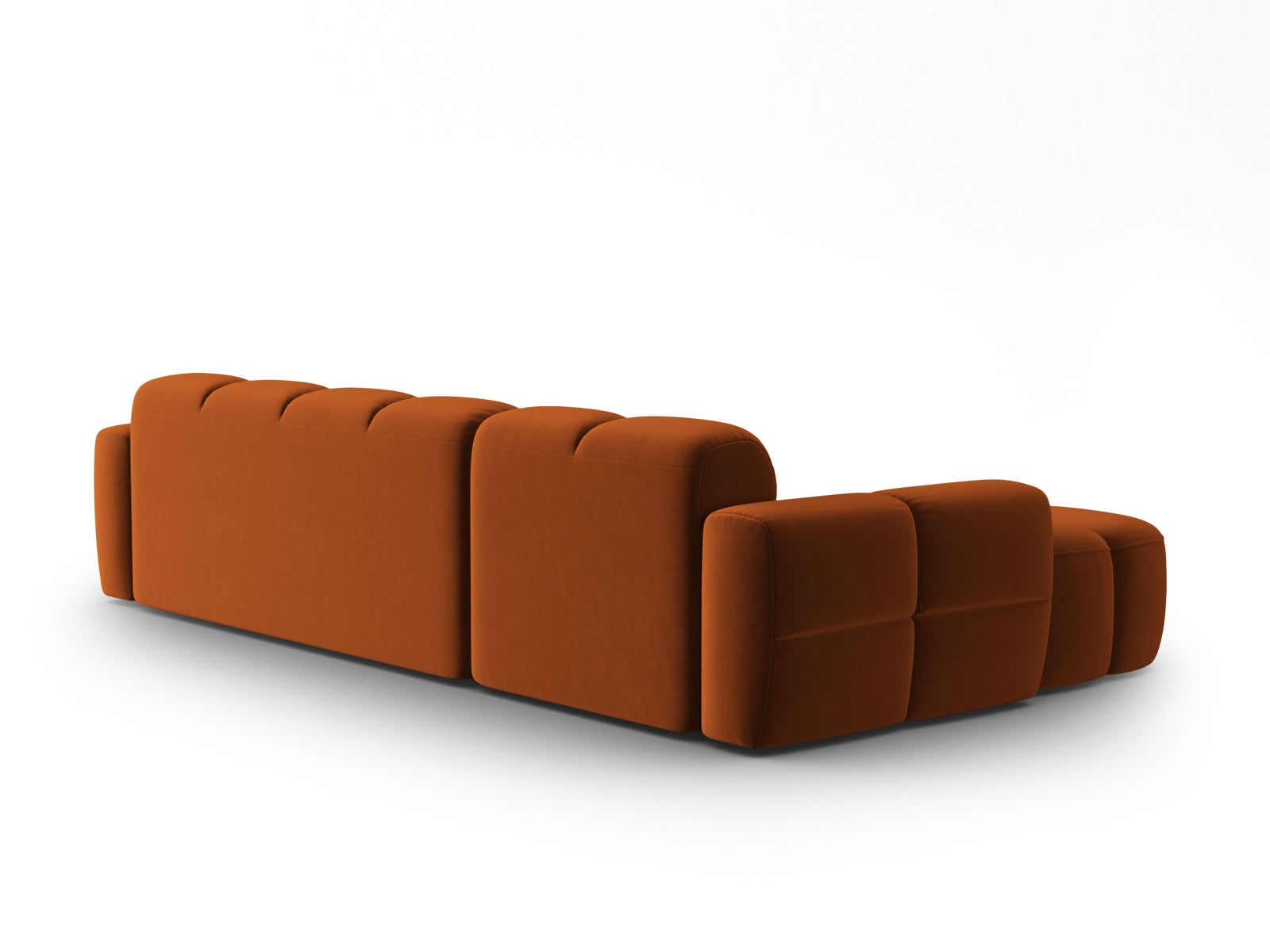 Lisa Velour links Ecksofa 4 Sitzer in Terracotta präsentiert im Onlineshop von KAQTU Design AG. Ecksofa links ist von Micadoni