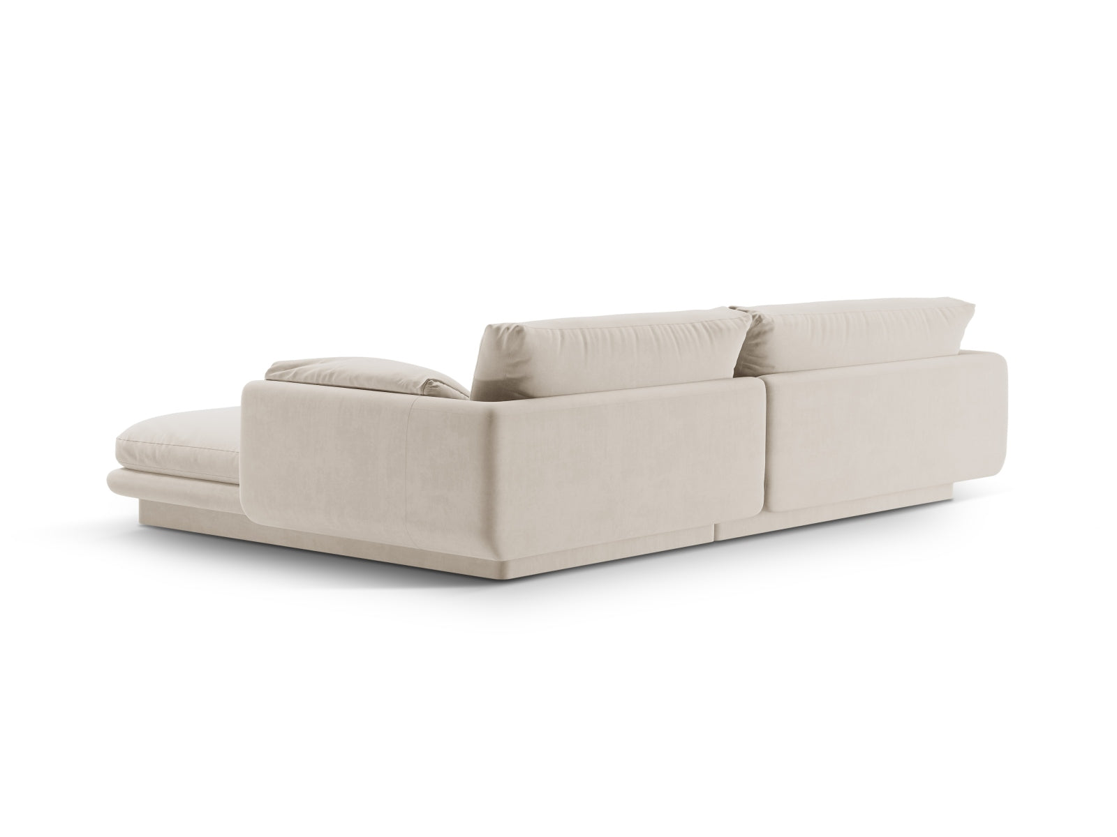 Torino Velour links Ecksofa 4 Sitzer in Ecru präsentiert im Onlineshop von KAQTU Design AG. Ecksofa links ist von Micadoni