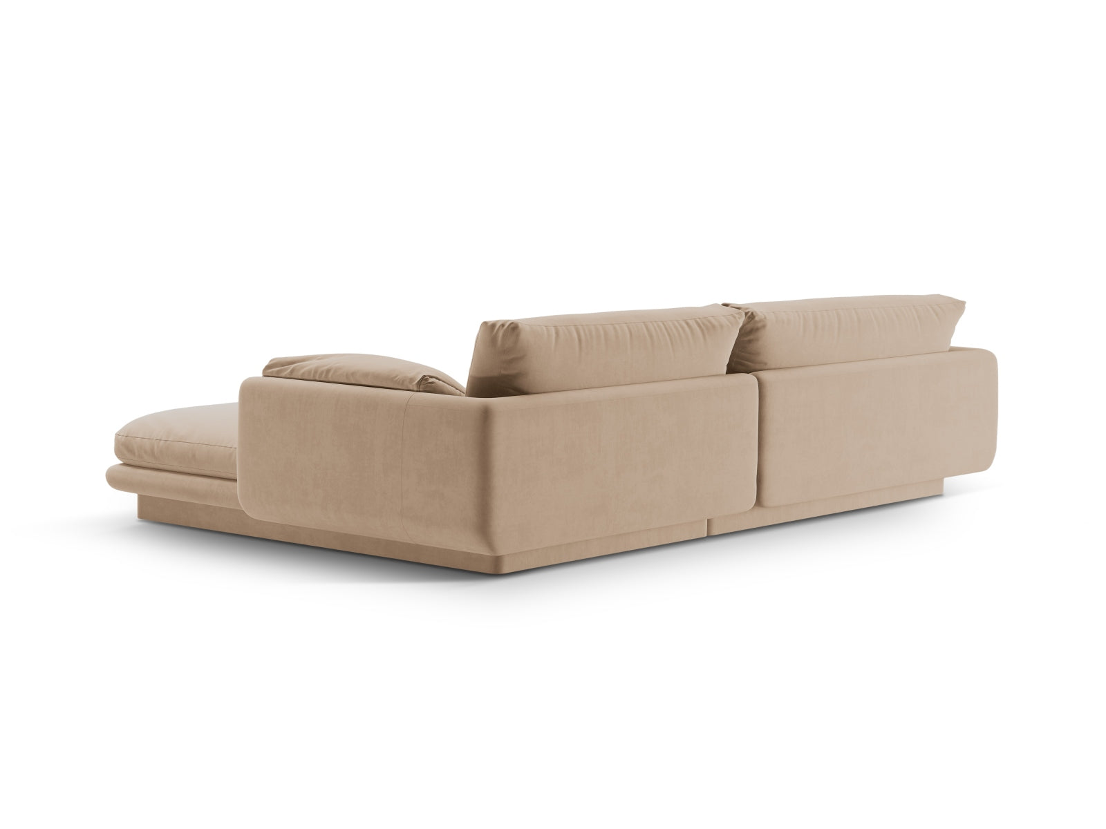 Torino Velour links Ecksofa 4 Sitzer in Sand präsentiert im Onlineshop von KAQTU Design AG. Ecksofa links ist von Micadoni