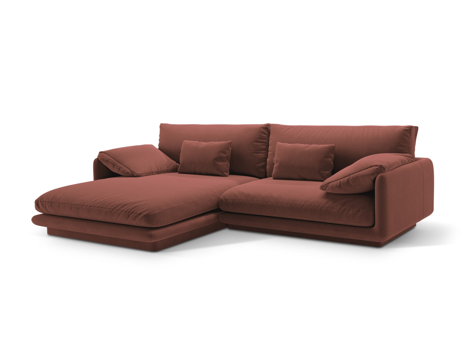 Torino Velour links Ecksofa 4 Sitzer in Cuoio präsentiert im Onlineshop von KAQTU Design AG. Ecksofa links ist von Micadoni
