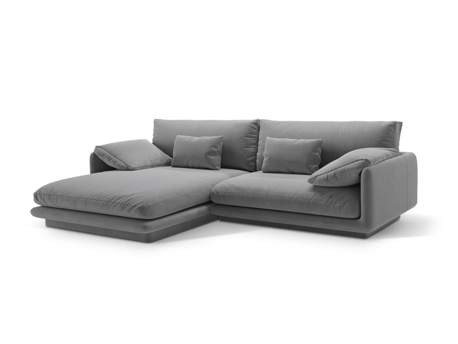 Torino Velour links Ecksofa 4 Sitzer in Light Grey präsentiert im Onlineshop von KAQTU Design AG. Ecksofa links ist von Micadoni