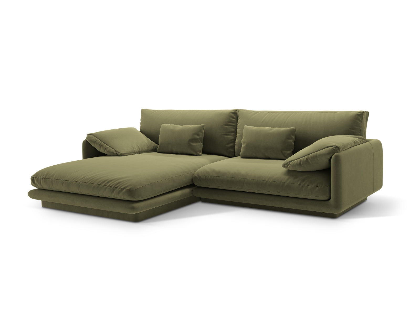 Torino Velour links Ecksofa 4 Sitzer in Light Green präsentiert im Onlineshop von KAQTU Design AG. Ecksofa links ist von Micadoni