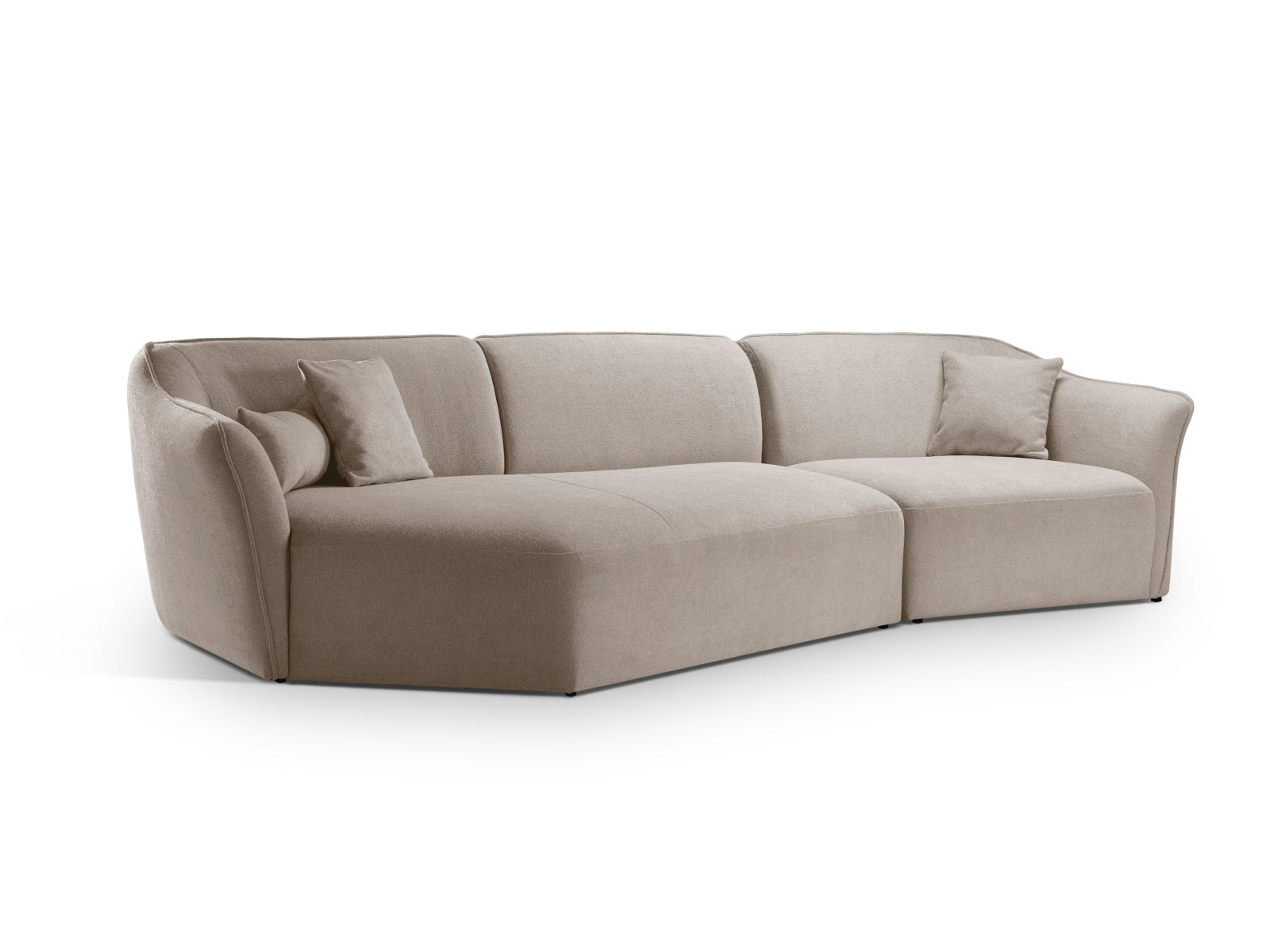 Erleben Sie das Hailey Boucle Ecksofa links von Micadoni – ein elegantes 5-Sitzer Sofa, das zeitgemässen Stil und höchsten Komfort bietet.