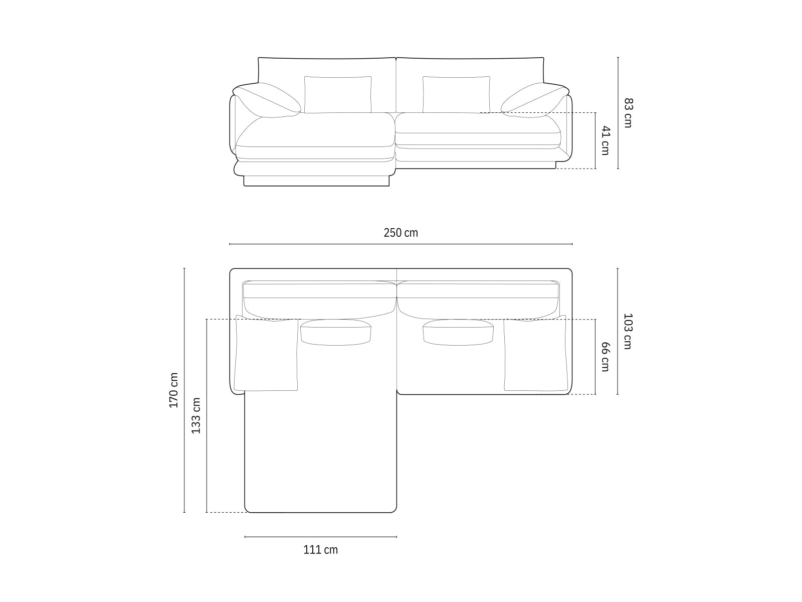 Torino Ecksofa links 4 Sitzer in Ivory präsentiert im Onlineshop von KAQTU Design AG. Ecksofa links ist von Micadoni
