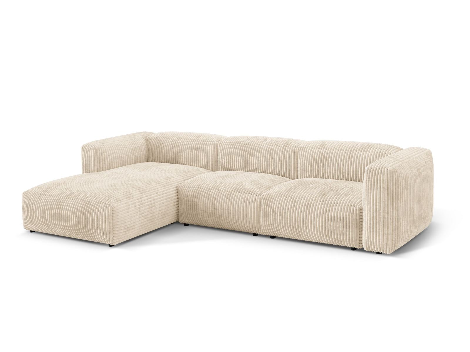 Martina Modulares Ecksofa links 3 Sitzer in Light Beige präsentiert im Onlineshop von KAQTU Design AG. Ecksofa links ist von Micadoni