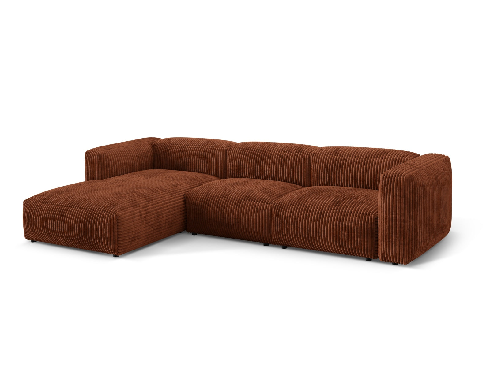 Martina Modulares Ecksofa links 3 Sitzer in Brick präsentiert im Onlineshop von KAQTU Design AG. Ecksofa links ist von Micadoni