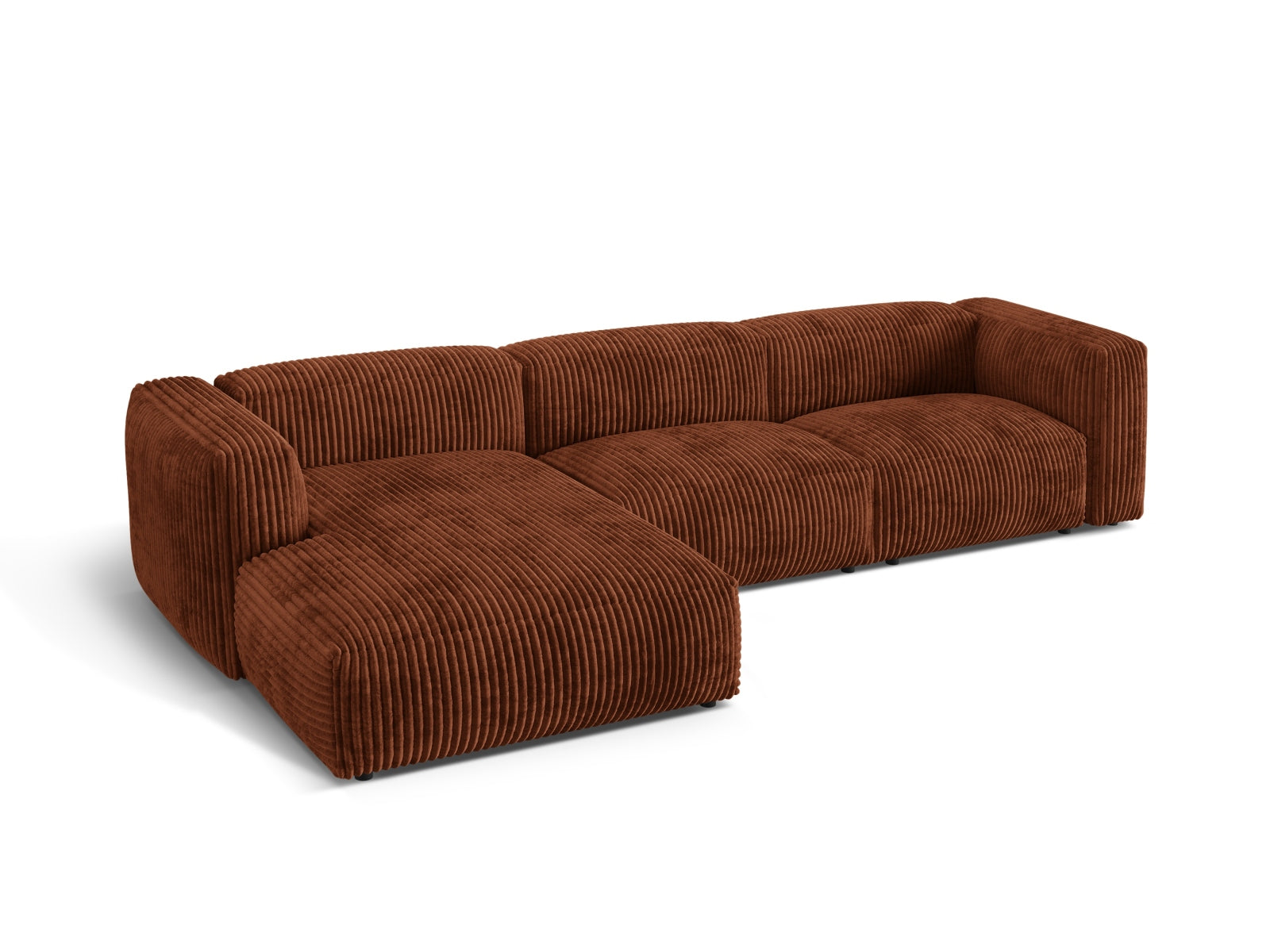Martina Modulares Ecksofa links 3 Sitzer in Brick präsentiert im Onlineshop von KAQTU Design AG. Ecksofa links ist von Micadoni