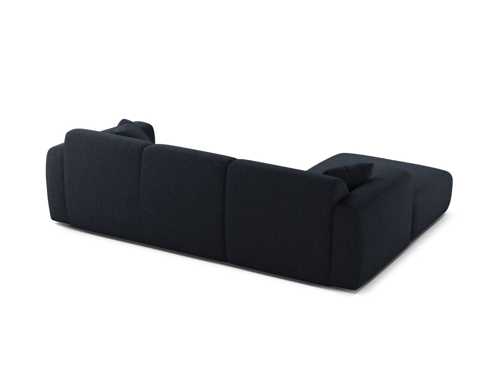 Elegantes 4-Sitzer Ecksofa links Molino in tiefem Navy Blue, ideal für stilvolle Wohnräume und entspannte Abende von Micadoni.