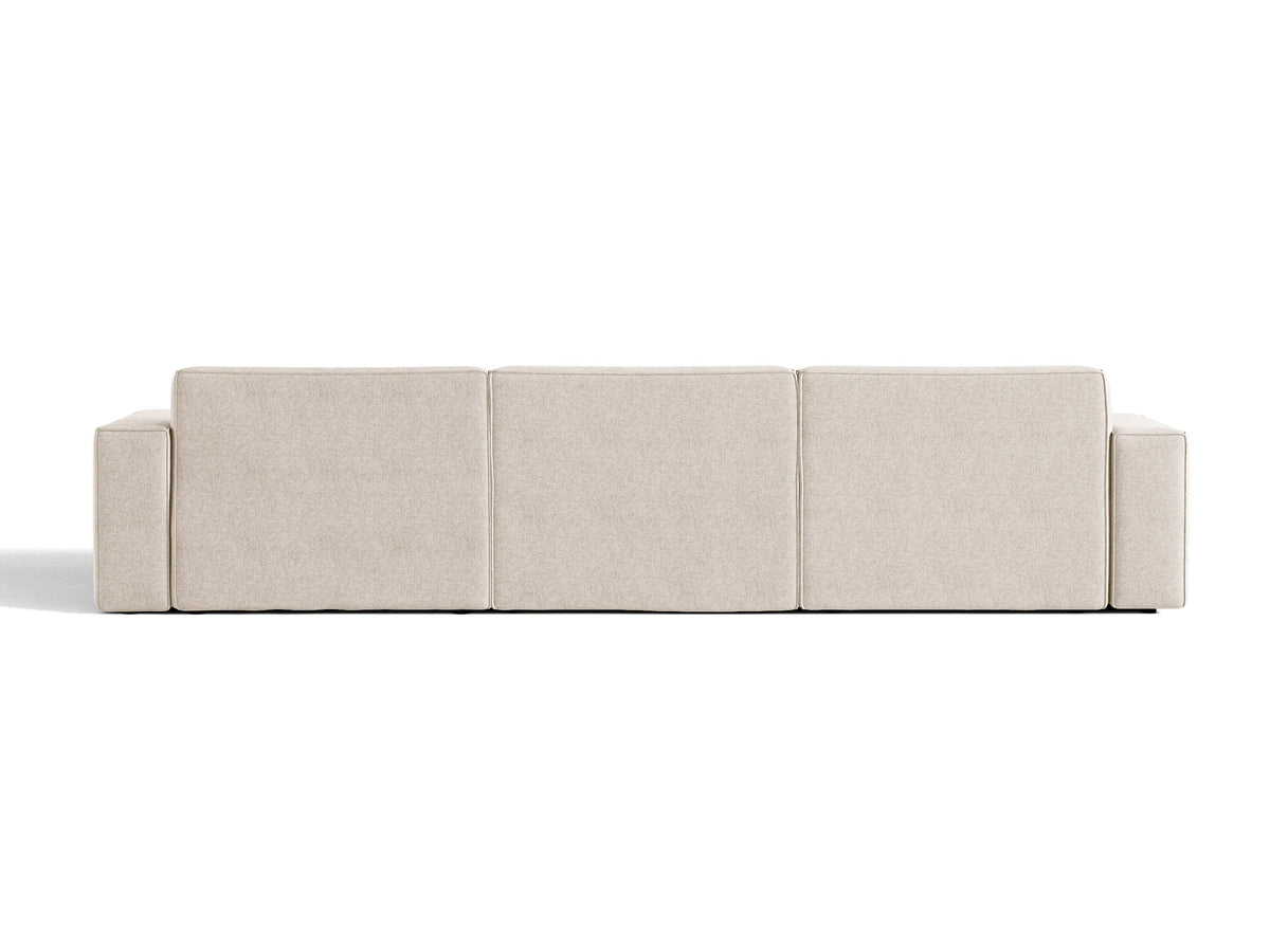 Modulares Ecksofa links Jodie von Micadoni mit Meridienne auf schwarzen Kunststoffbeinen