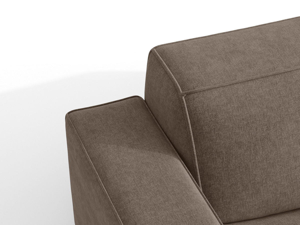 Modulares Ecksofa links Jodie von Micadoni mit Meridienne auf schwarzen Kunststoffbeinen