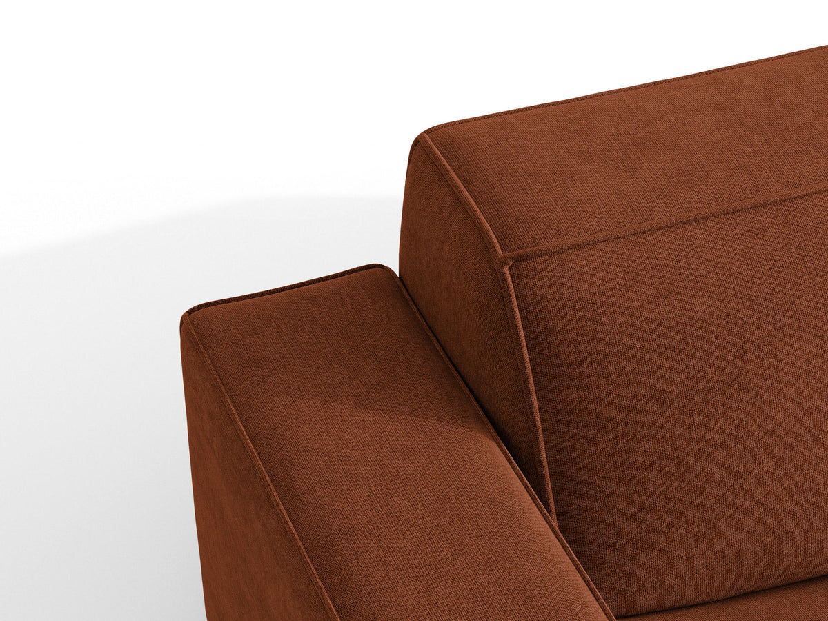 Modulares Ecksofa links Jodie von Micadoni mit Meridienne auf schwarzen Kunststoffbeinen