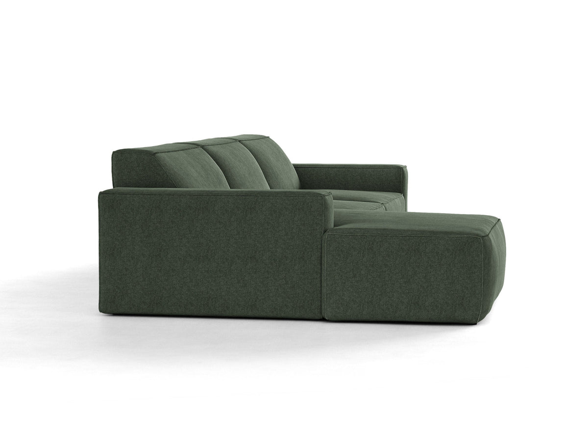 Modulares Ecksofa links Jodie von Micadoni mit Meridienne auf schwarzen Kunststoffbeinen