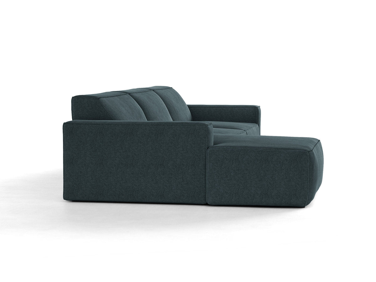 Modulares Ecksofa links Jodie von Micadoni mit Meridienne auf schwarzen Kunststoffbeinen