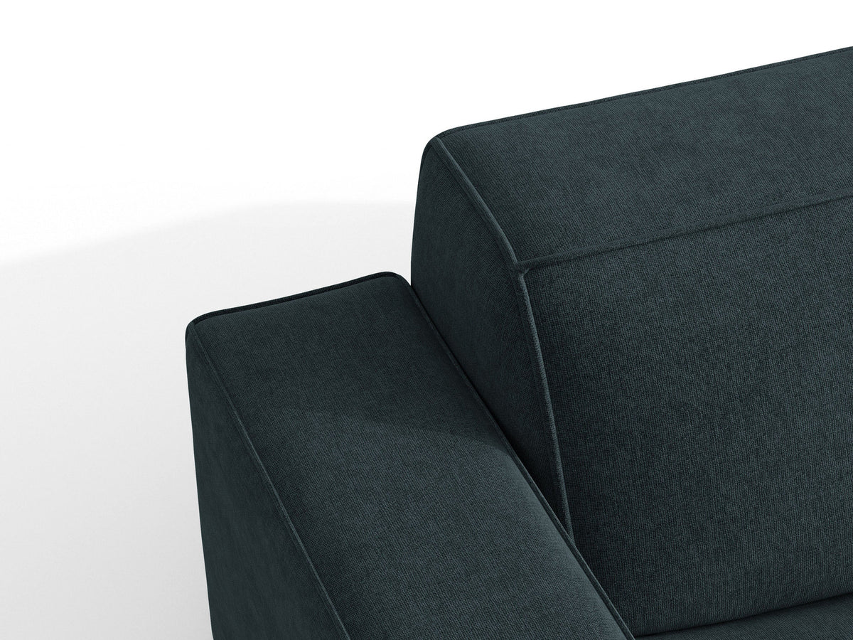 Modulares Ecksofa links Jodie von Micadoni mit Meridienne auf schwarzen Kunststoffbeinen