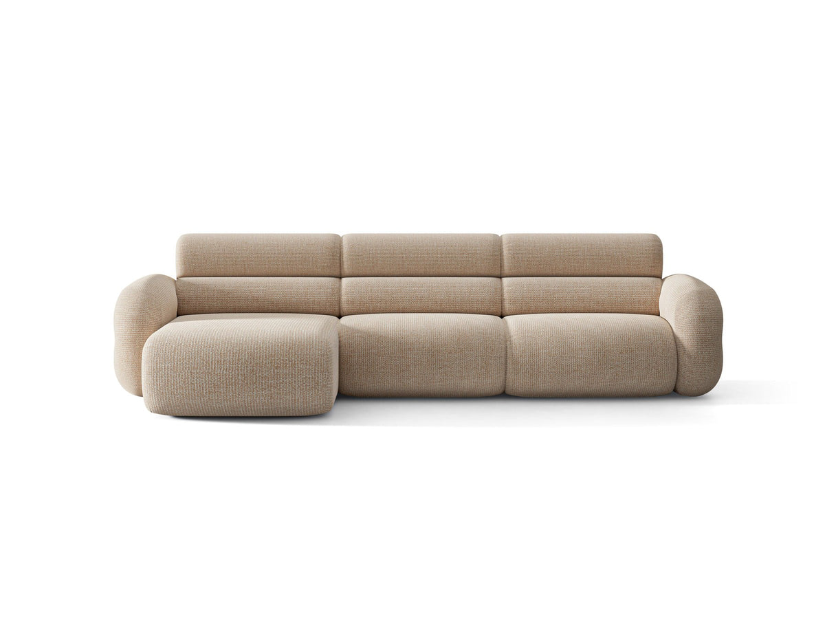 Linkes L-Ecksofa Neo von Micadoni in Dunkles Olivgrün, mit hoher Rückenlehne, schwarzen Kunststoffbeinen und tiefer gepolsterter Sitzfläche.