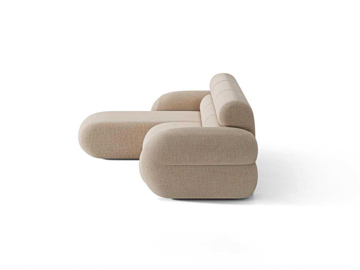 Linkes L-Ecksofa Neo von Micadoni in Dunkles Olivgrün, mit hoher Rückenlehne, schwarzen Kunststoffbeinen und tiefer gepolsterter Sitzfläche.