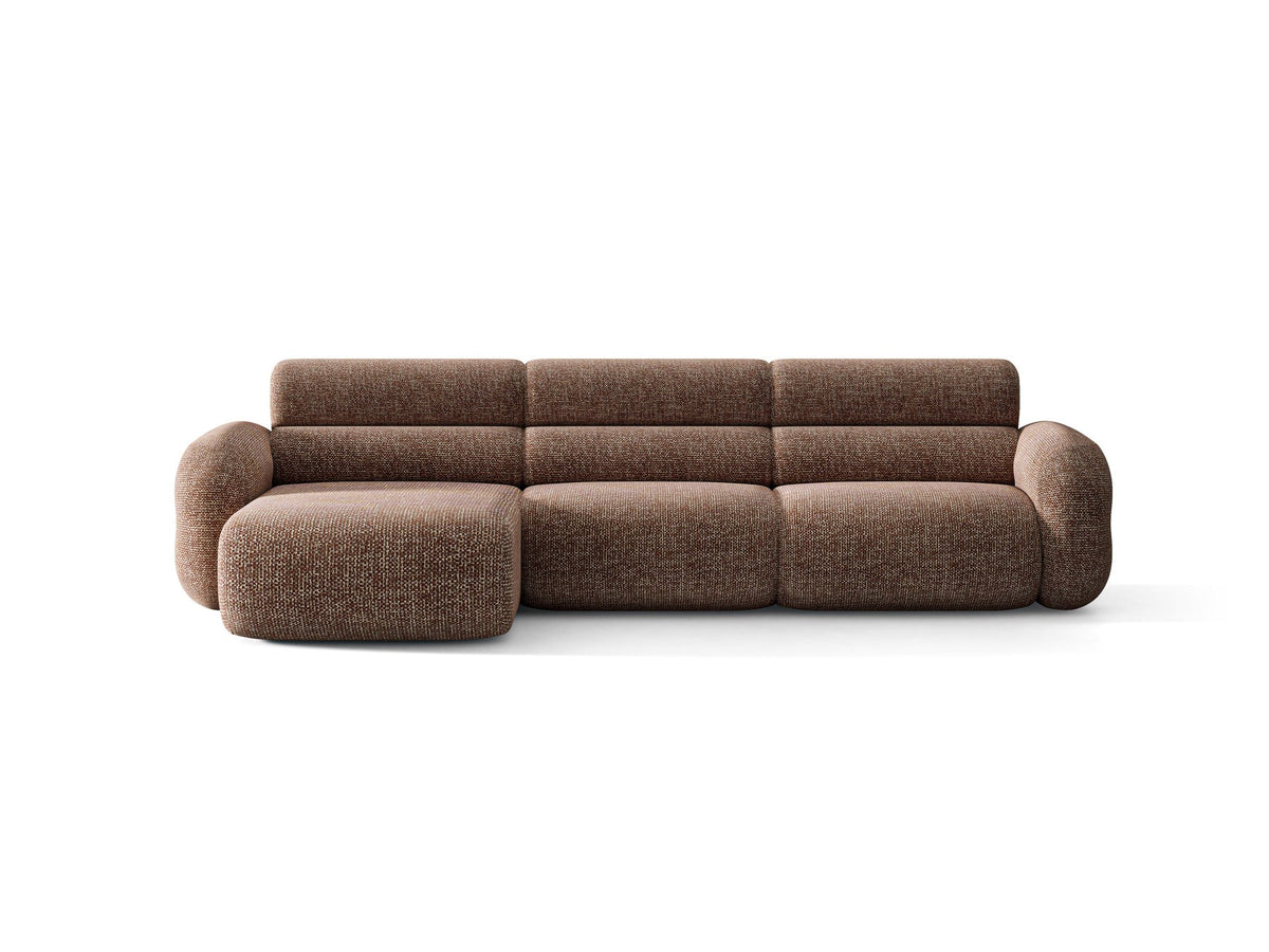 Linkes L-Ecksofa Neo von Micadoni in Dunkles Olivgrün, mit hoher Rückenlehne, schwarzen Kunststoffbeinen und tiefer gepolsterter Sitzfläche.