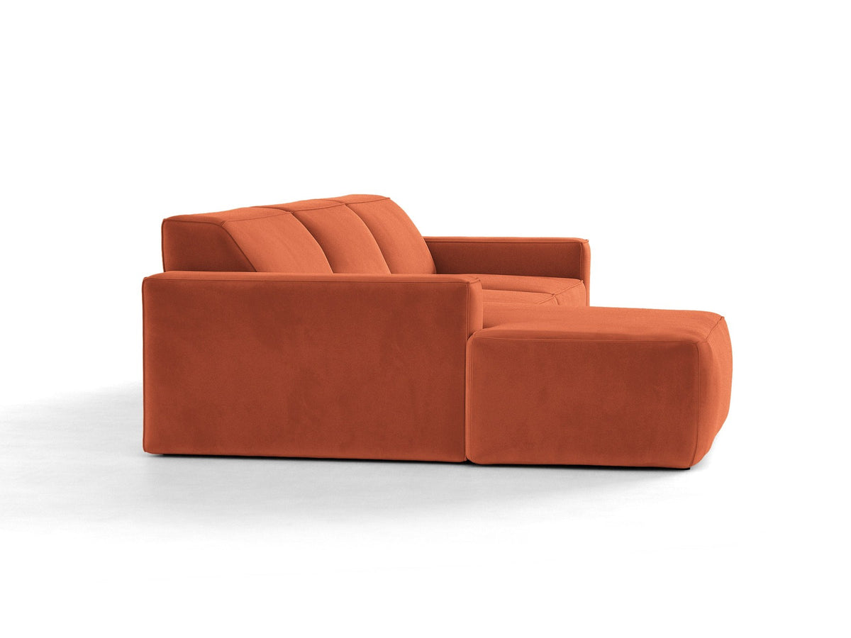 Modulares Ecksofa links Jodie von Micadoni mit Meridienne auf schwarzen Kunststoffbeinen