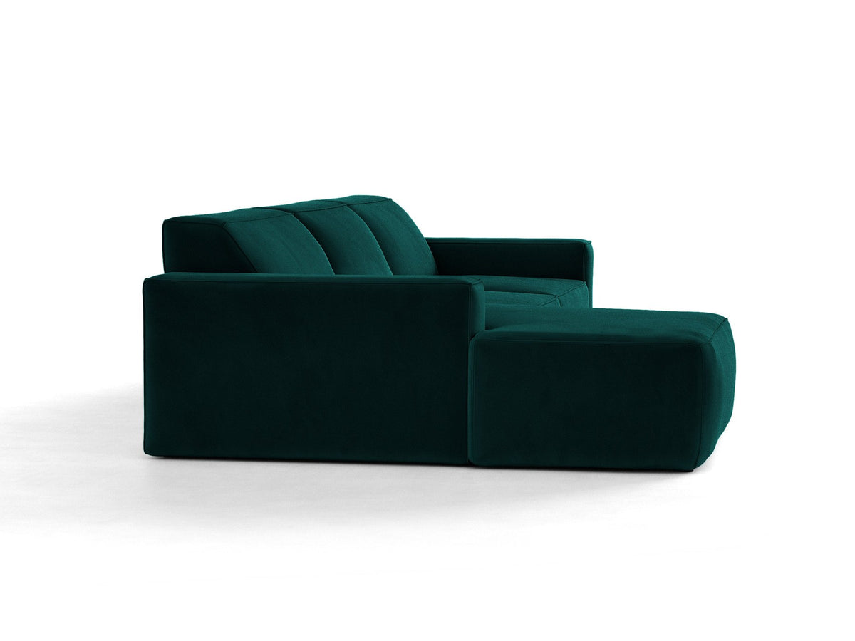 Modulares Ecksofa links Jodie von Micadoni mit Meridienne auf schwarzen Kunststoffbeinen