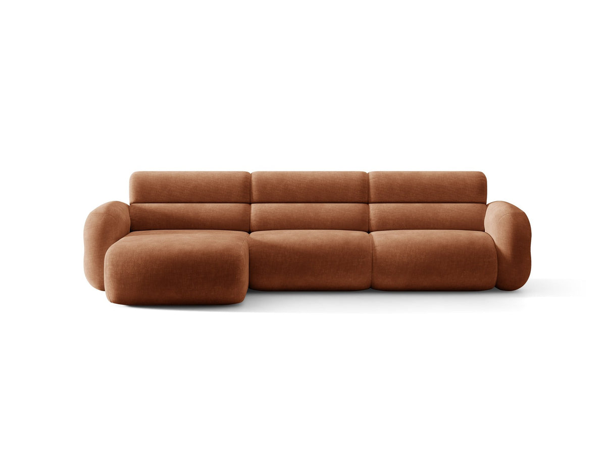 Linkes L-Ecksofa Neo von Micadoni in Dunkles Olivgrün, mit hoher Rückenlehne, schwarzen Kunststoffbeinen und tiefer gepolsterter Sitzfläche.