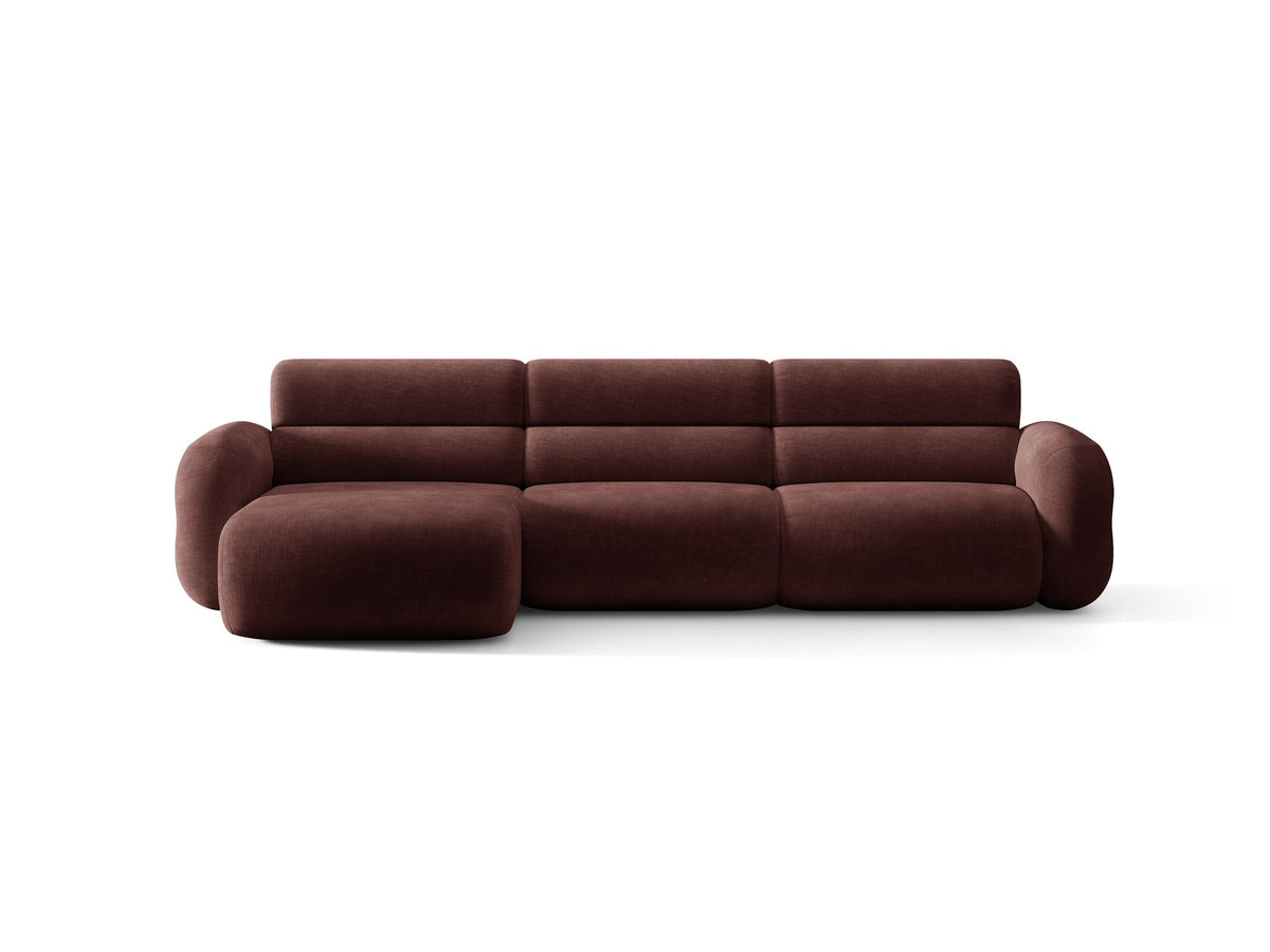 Linkes L-Ecksofa Neo von Micadoni in Dunkles Olivgrün, mit hoher Rückenlehne, schwarzen Kunststoffbeinen und tiefer gepolsterter Sitzfläche.