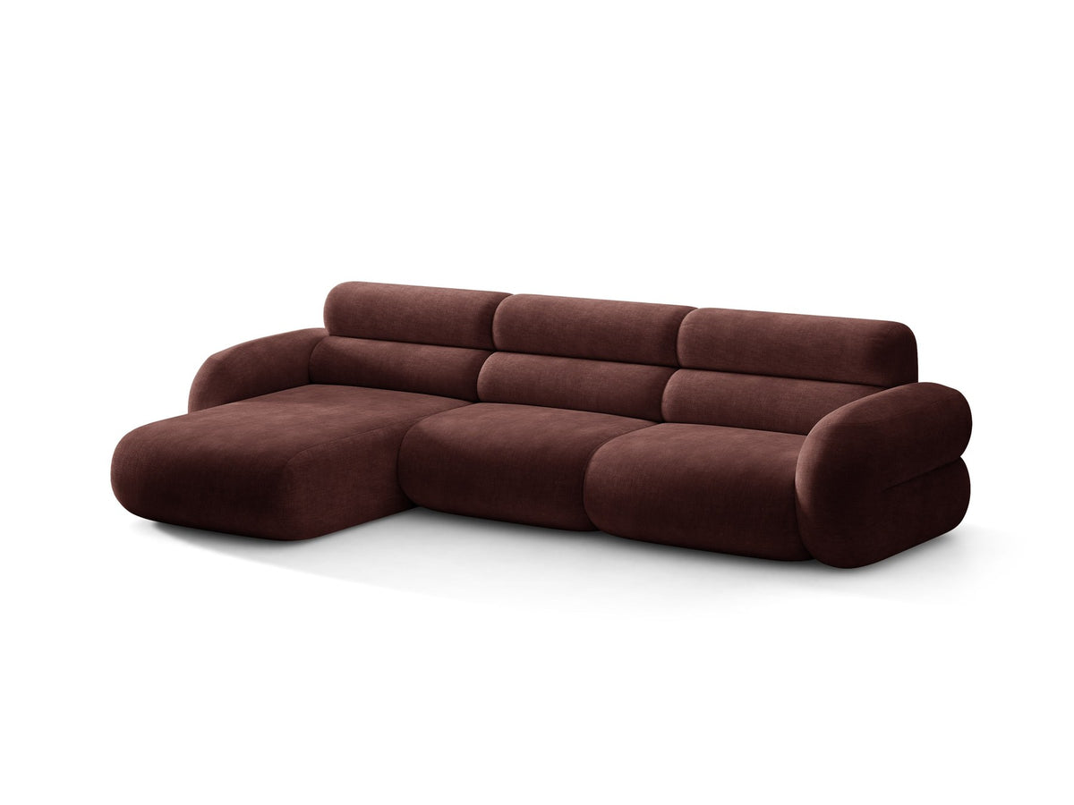 Linkes L-Ecksofa Neo von Micadoni in Dunkles Olivgrün, mit hoher Rückenlehne, schwarzen Kunststoffbeinen und tiefer gepolsterter Sitzfläche.