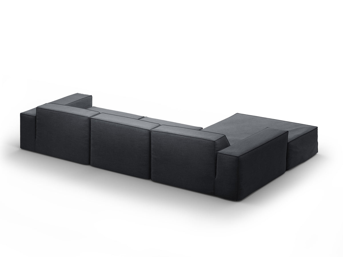 Jodie Modulares Ecksofa links 4 Sitzer mit abnehmbaren Bezug in Grey und Blue-LINS präsentiert im Onlineshop von KAQTU Design AG. L-Sofa links ist von Micadoni